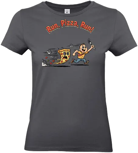 Run Pizza Run Lustiges Fast Food Pizza Design - Pizza, Fast Food, Lustig, Spruch, Foodie, Pizzeria, Humor, Essen, Fun - Standard T-Shirt (Frauen)