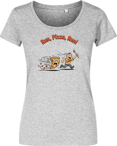 Run Pizza Run Lustiges Fast Food Pizza Design - Pizza, Fast Food, Lustig, Spruch, Foodie, Pizzeria, Humor, Essen, Fun - Damen T-Shirt