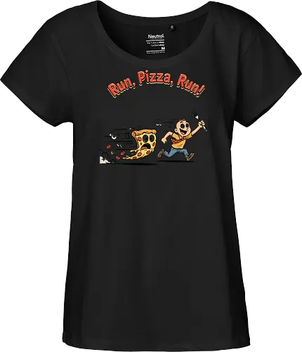 Run Pizza Run Lustiges Fast Food Pizza Design - Pizza, Fast Food, Lustig, Spruch, Foodie, Pizzeria, Humor, Essen, Fun - Fairtrade Girl Shirt