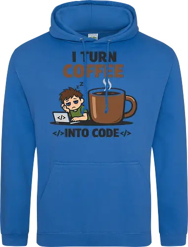 I Turn Coffee Into Code Programmierer Kaffee - Programmierer, Entwickler, Kaffee, Code, Coding, Coffee, Software, Nerd, Geek - Standard Hoodie