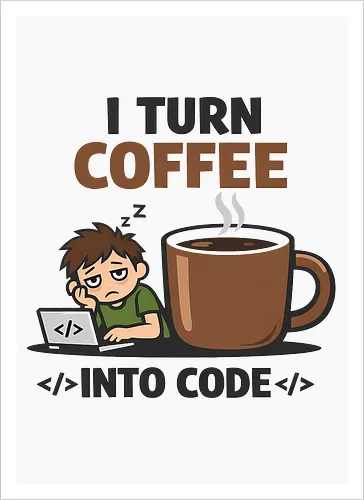 I Turn Coffee Into Code Programmierer Kaffee - Programmierer, Entwickler, Kaffee, Code, Coding, Coffee, Software, Nerd, Geek - Kunstdruck