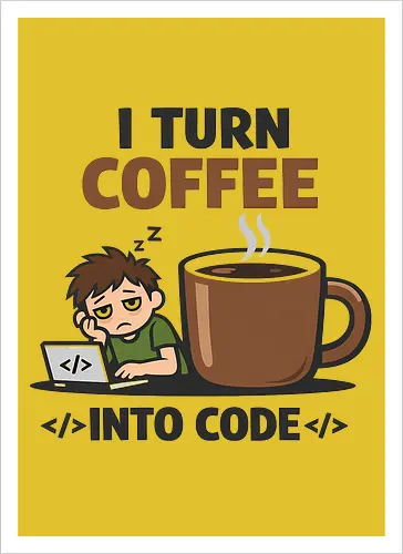 I Turn Coffee Into Code Programmierer Kaffee - Programmierer, Entwickler, Kaffee, Code, Coding, Coffee, Software, Nerd, Geek - Kunstdruck