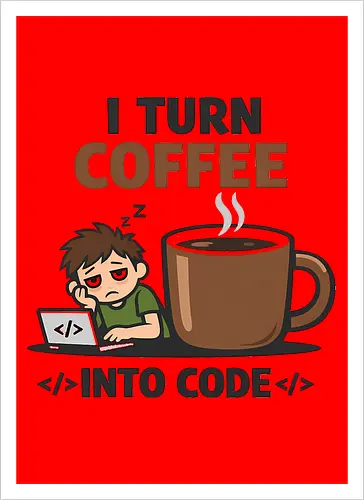 I Turn Coffee Into Code Programmierer Kaffee - Programmierer, Entwickler, Kaffee, Code, Coding, Coffee, Software, Nerd, Geek - Kunstdruck