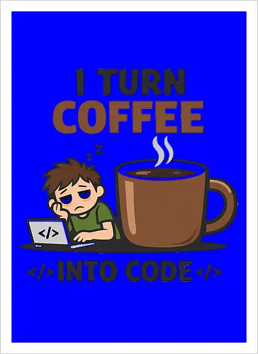 I Turn Coffee Into Code Programmierer Kaffee - Programmierer, Entwickler, Kaffee, Code, Coding, Coffee, Software, Nerd, Geek - Kunstdruck