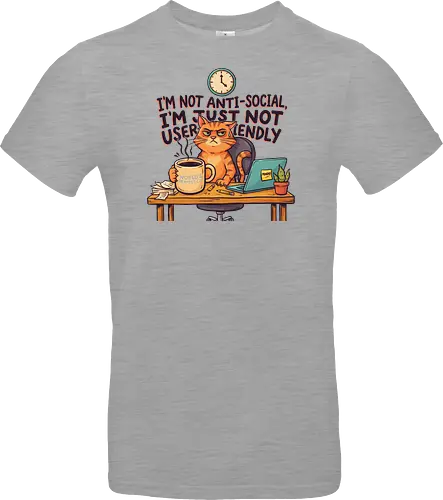 Katze Anti-Social Lustiges Büro Spruch Design - Katze, Cat, Büro, Spruch, Lustig, Humor, Arbeit, Office, Sarkasmus - Standard T-Shirt