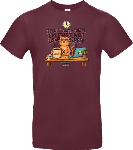 Katze Anti-Social Lustiges Büro Spruch Design - Katze, Cat, Büro, Spruch, Lustig, Humor, Arbeit, Office, Sarkasmus - Standard T-Shirt