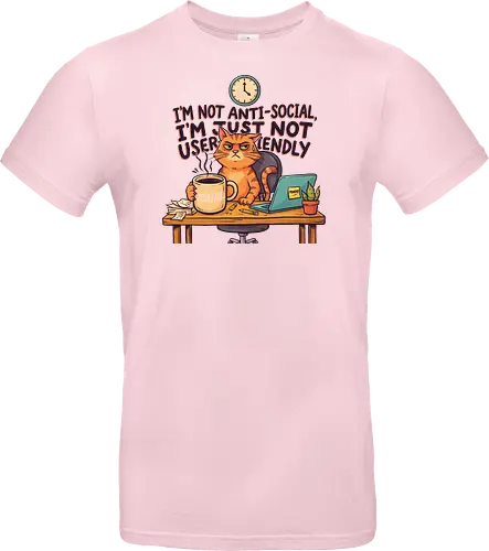 Katze Anti-Social Lustiges Büro Spruch Design - Katze, Cat, Büro, Spruch, Lustig, Humor, Arbeit, Office, Sarkasmus - Standard T-Shirt