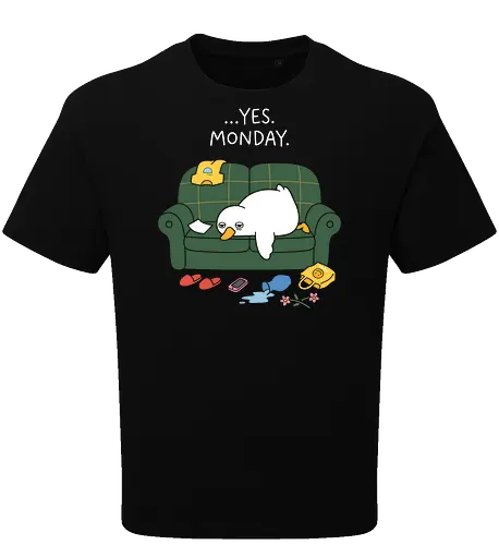 The Ultimate Faceplant: Exhausted Mode - kawaii couch potato, messy room graphic, funny exhaustion shirt, lazy day graphic tee, introvert apparel, burnout mood clothing, faceplant duck design, relatable aesthetic streetwear, cute tired animal merch, monday mood fashion - Oversize T-Shirt