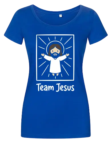 Minimalist Savior: Chibi Jesus - Jesus shirt, Christian graphic tee, chibi Jesus design, minimalist faith apparel, cute religious clothing, kawaii Christian merch, modern church streetwear, subtle faith fashion, inspirational graphic tee, simple Jesus illustration - Damen T-Shirt