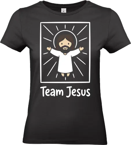 Minimalist Savior: Chibi Jesus - Jesus shirt, Christian graphic tee, chibi Jesus design, minimalist faith apparel, cute religious clothing, kawaii Christian merch, modern church streetwear, subtle faith fashion, inspirational graphic tee, simple Jesus illustration - Standard T-Shirt (Frauen)