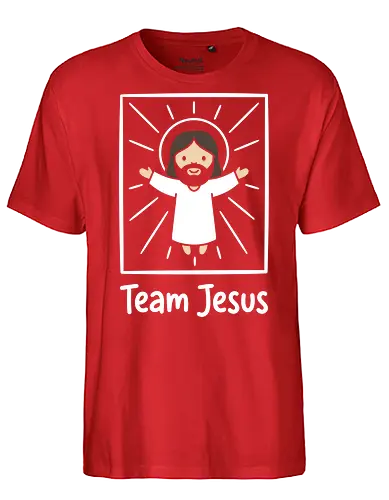 Minimalist Savior: Chibi Jesus - Jesus shirt, Christian graphic tee, chibi Jesus design, minimalist faith apparel, cute religious clothing, kawaii Christian merch, modern church streetwear, subtle faith fashion, inspirational graphic tee, simple Jesus illustration - Fairtrade T-Shirt