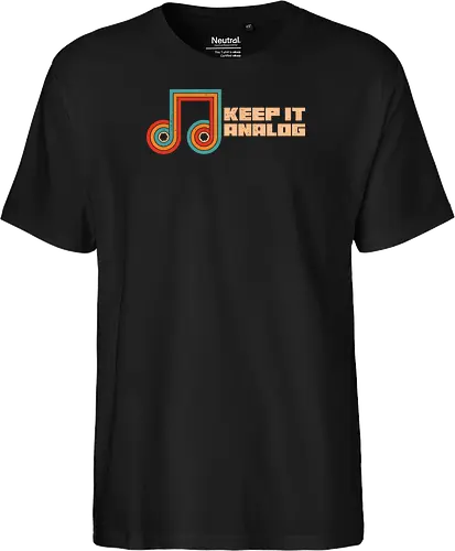 Keep It Analog - music, 70s, 80s, 90s, analog, band, cassette, cassette tape, geek, musician, nostalgia, old school, retro, rock, vintage - Fairtrade T-Shirt