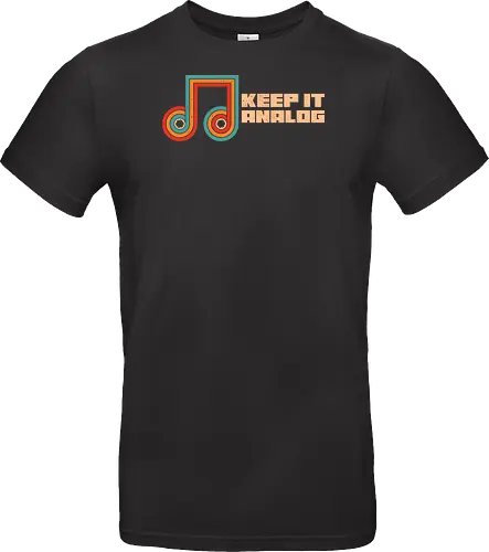 Keep It Analog - music, 70s, 80s, 90s, analog, band, cassette, cassette tape, geek, musician, nostalgia, old school, retro, rock, vintage - Standard T-Shirt