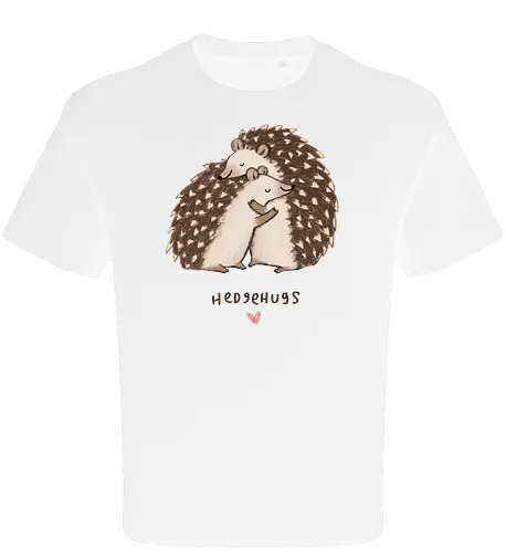 Zwei Braune Igel Umarmen Sich Wortspiel Rosa Herz - beige braune Igel Stacheln, zarte Tier Kunst, Igel umarmen sich süß, tierisches Wortspiel, zwei braune Igel, gemütliche Tier Kunst, Buntstift Igel Illustration, großer kleiner Igel Umarmung, rosa Herz Tier, Tier Liebe Druck, Igel Liebhaber Geschenk, Tier Wortspiel Shirt, handgefertigte Igel Kunst, warme Tier Umarmung, süße braune Typografie - Oversize T-Shirt