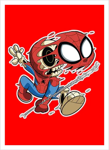 Freaky Skelett Spinnen Held - Cartoon Horror Underground - Comic, freaky Skelett Spinnen Held Art, Cartoon Horror Underground, roter Masken Held dunkles Shirt, Horror Cartoon Skelett, Spinne Maske reißend Art, dunkles Pop Art Held, alternativer freaky Spinne, verrückte Cartoon Mode, Spinne Netz Skelett Art, Underground dunkles Geek, Spider-Man, Peter Parker, MCU, Spider-Verse, Superhero, cartoon horror, Horror Nostalgie Superheld, Punk Spinne Cartoon, alternative Cartoon Shirt, dunkle Retro Spinne Art, chaotischer roter Cartoon Held - Kunstdruck