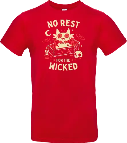 No Rest For The Wicked - Vampire Cat - vampire cat, batcat, dracula, spooky, halloween, coffin, no sleep, wicked, horror, bats, creepy cute, gothic, white cat, oktober - Standard T-Shirt