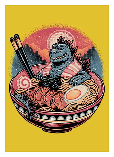 The Great Ramen Rest - cute, Ramen, food, noodles, Japan, relaxing, movie, mash up, funny - Kunstdruck