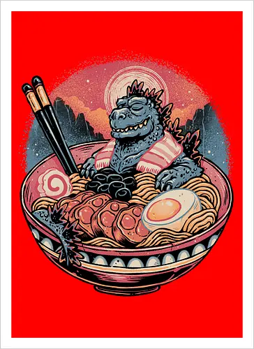 The Great Ramen Rest - cute, Ramen, food, noodles, Japan, relaxing, movie, mash up, funny - Kunstdruck