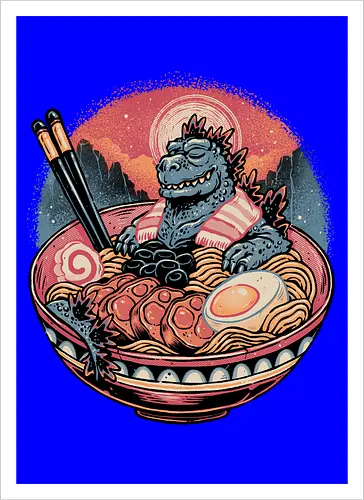 The Great Ramen Rest - cute, Ramen, food, noodles, Japan, relaxing, movie, mash up, funny - Kunstdruck