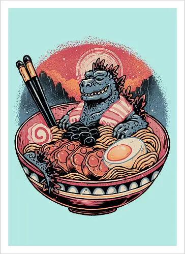 The Great Ramen Rest - cute, Ramen, food, noodles, Japan, relaxing, movie, mash up, funny - Kunstdruck