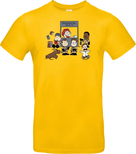 Kinder Geisterjäger Gruppe – Comics und Film Nostalgie Mashup - Nerd Nostalgie Shirt, Kinder Geisterjäger Gruppe Mashup, klassische Comics Film Crossover, 80er Nostalgie Kunst, Ghost, Peanuts, Charlie Brown, Lucy, Linus, Pigpen, mashup geek, süßes Crossover Kinder Druck, Geisterjagd süßes Design, Charles Schulz, Ghostbusters 1984, Comic Crossover Kunst, Nostalgie Geek Shirt, Kinder übernatürliche Jagd Design, klassischer Crossover Druck, nostalgische Mashup Kunst, Geek Nostalgie Shirt, exklusives süßes Crossover Design, Kinder Nostalgie Druck, amerikanische Crossover Kunst - Standard T-Shirt
