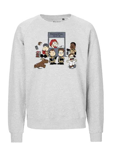 Kinder Geisterjäger Gruppe – Comics und Film Nostalgie Mashup - Nerd Nostalgie Shirt, Kinder Geisterjäger Gruppe Mashup, klassische Comics Film Crossover, 80er Nostalgie Kunst, Ghost, Peanuts, Charlie Brown, Lucy, Linus, Pigpen, mashup geek, süßes Crossover Kinder Druck, Geisterjagd süßes Design, Charles Schulz, Ghostbusters 1984, Comic Crossover Kunst, Nostalgie Geek Shirt, Kinder übernatürliche Jagd Design, klassischer Crossover Druck, nostalgische Mashup Kunst, Geek Nostalgie Shirt, exklusives süßes Crossover Design, Kinder Nostalgie Druck, amerikanische Crossover Kunst - Fairtrade Sweatshirt