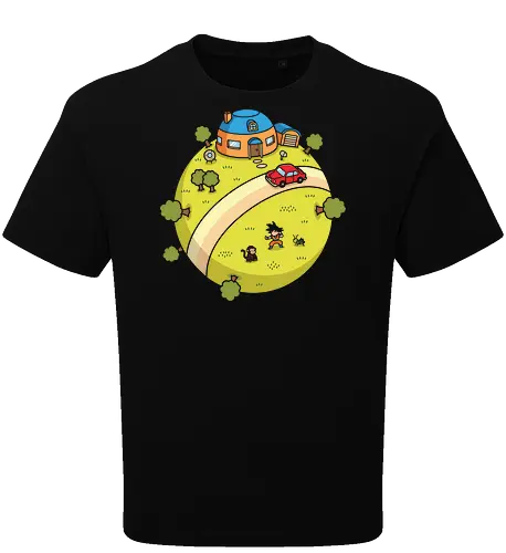 King Kai's Planet: 10x Gravity Training - classic manga clothing, King Kais planet shirt, Dragon Ball merch, anime training graphic tee, nostalgic 90s anime apparel, retro shonen streetwear, Goku training design, vintage anime landscape, aesthetic otaku fashion, isometric anime art - Oversize T-Shirt