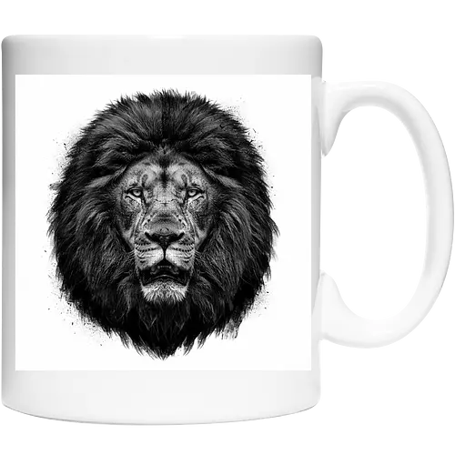 Lion Charcoal Art - Keramiktasse
