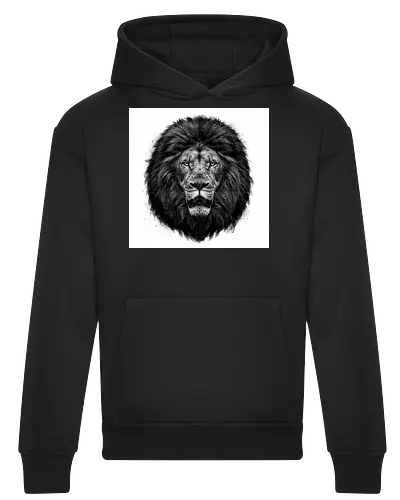 Lion Charcoal Art - Heavyweight Hoodie