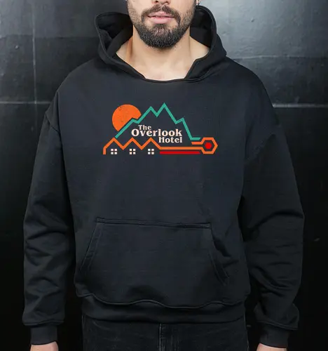 Off Season Mountain Hotel - winter, horror, cinema, cinephile, cult classic, film, geek, halloween, hotel, mountain, movies, nerd, nostalgia, retro, vintage - Cropped Hoodie