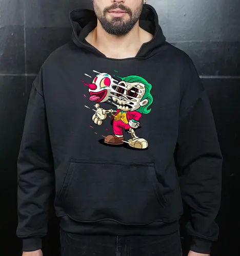 Freaky Clown Schurke – Dunkle Cartoon Horror Underground - freaky Clown Schurke Art, Cartoon Horror Underground, Schurke Clown dunkles Shirt, Horror Cartoon Clown, grünes Haar Schurke Art, Joker, dunkles Pop Art Schurke, alternativer freaky Clown, verrückte Cartoon Mode, chaotischer Skelett Clown Art, Underground dunkles Geek, Horror Nostalgie Schurke, Punk Clown Cartoon, alternative Cartoon Shirt, dunkle Retro Schurke Art, chaotischer grüner Cartoon Clown - Cropped Hoodie