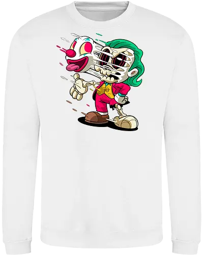 Freaky Clown Schurke – Dunkle Cartoon Horror Underground - freaky Clown Schurke Art, Cartoon Horror Underground, Schurke Clown dunkles Shirt, Horror Cartoon Clown, grünes Haar Schurke Art, Joker, dunkles Pop Art Schurke, alternativer freaky Clown, verrückte Cartoon Mode, chaotischer Skelett Clown Art, Underground dunkles Geek, Horror Nostalgie Schurke, Punk Clown Cartoon, alternative Cartoon Shirt, dunkle Retro Schurke Art, chaotischer grüner Cartoon Clown - Sweatshirt