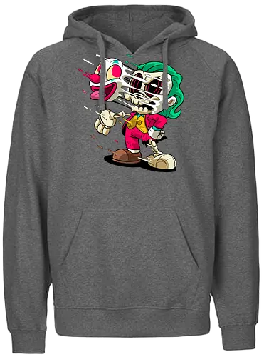 Freaky Clown Schurke – Dunkle Cartoon Horror Underground - freaky Clown Schurke Art, Cartoon Horror Underground, Schurke Clown dunkles Shirt, Horror Cartoon Clown, grünes Haar Schurke Art, Joker, dunkles Pop Art Schurke, alternativer freaky Clown, verrückte Cartoon Mode, chaotischer Skelett Clown Art, Underground dunkles Geek, Horror Nostalgie Schurke, Punk Clown Cartoon, alternative Cartoon Shirt, dunkle Retro Schurke Art, chaotischer grüner Cartoon Clown - Fairtrade Hoodie