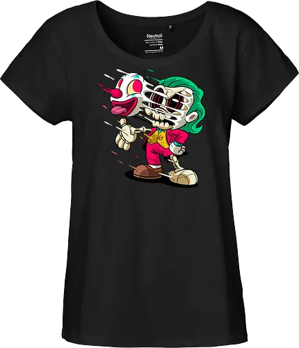 Freaky Clown Schurke – Dunkle Cartoon Horror Underground - freaky Clown Schurke Art, Cartoon Horror Underground, Schurke Clown dunkles Shirt, Horror Cartoon Clown, grünes Haar Schurke Art, Joker, dunkles Pop Art Schurke, alternativer freaky Clown, verrückte Cartoon Mode, chaotischer Skelett Clown Art, Underground dunkles Geek, Horror Nostalgie Schurke, Punk Clown Cartoon, alternative Cartoon Shirt, dunkle Retro Schurke Art, chaotischer grüner Cartoon Clown - Fairtrade Girl Shirt