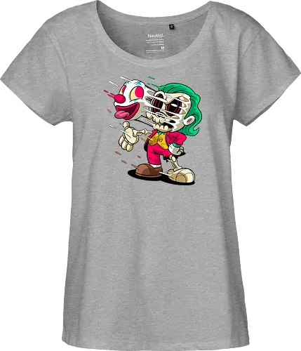 Freaky Clown Schurke – Dunkle Cartoon Horror Underground - freaky Clown Schurke Art, Cartoon Horror Underground, Schurke Clown dunkles Shirt, Horror Cartoon Clown, grünes Haar Schurke Art, Joker, dunkles Pop Art Schurke, alternativer freaky Clown, verrückte Cartoon Mode, chaotischer Skelett Clown Art, Underground dunkles Geek, Horror Nostalgie Schurke, Punk Clown Cartoon, alternative Cartoon Shirt, dunkle Retro Schurke Art, chaotischer grüner Cartoon Clown - Fairtrade Girl Shirt