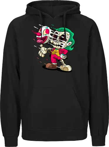 Freaky Clown Schurke – Dunkle Cartoon Horror Underground - freaky Clown Schurke Art, Cartoon Horror Underground, Schurke Clown dunkles Shirt, Horror Cartoon Clown, grünes Haar Schurke Art, Joker, dunkles Pop Art Schurke, alternativer freaky Clown, verrückte Cartoon Mode, chaotischer Skelett Clown Art, Underground dunkles Geek, Horror Nostalgie Schurke, Punk Clown Cartoon, alternative Cartoon Shirt, dunkle Retro Schurke Art, chaotischer grüner Cartoon Clown - Fairtrade Hoodie