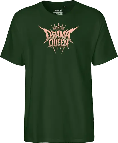 Drama Queen - drama queen, deathcore queen, heavy metal crown, slam metal style, pastel goth apparel, sarcastic graphic, ironic streetwear, alt princess, numetal aesthetics, y2k punk clothing, hardcore merch, spiky letter logo, regal tiara, pink metal shirt, grunge festival gear, bad girl style - Fairtrade T-Shirt