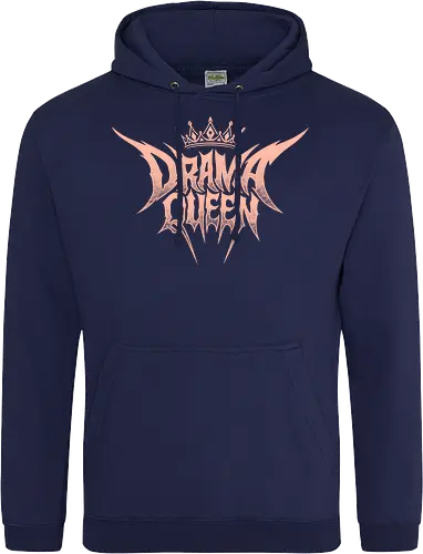 Drama Queen - drama queen, deathcore queen, heavy metal crown, slam metal style, pastel goth apparel, sarcastic graphic, ironic streetwear, alt princess, numetal aesthetics, y2k punk clothing, hardcore merch, spiky letter logo, regal tiara, pink metal shirt, grunge festival gear, bad girl style - Standard Hoodie