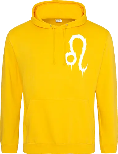 Leo Heavy Metal Symbol - leo, heavy metal leo, july birthday, august birthday, death metal zodiac, metalhead leo, goth zodiac, metal logo, astrology, zodiac sign, leo birthday, leo gift, alternative fashion, dark astrology, horoscope, spiky zodiac - Standard Hoodie