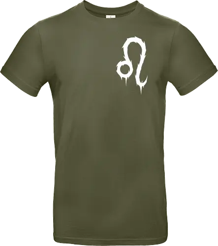 Leo Heavy Metal Symbol - leo, heavy metal leo, july birthday, august birthday, death metal zodiac, metalhead leo, goth zodiac, metal logo, astrology, zodiac sign, leo birthday, leo gift, alternative fashion, dark astrology, horoscope, spiky zodiac - Standard T-Shirt
