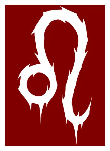 Leo Heavy Metal Symbol - leo, heavy metal leo, july birthday, august birthday, death metal zodiac, metalhead leo, goth zodiac, metal logo, astrology, zodiac sign, leo birthday, leo gift, alternative fashion, dark astrology, horoscope, spiky zodiac - Kunstdruck