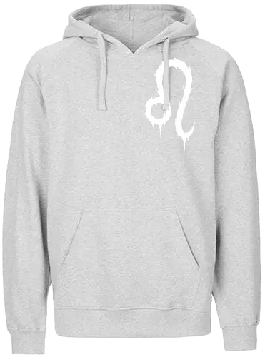 Leo Heavy Metal Symbol - leo, heavy metal leo, july birthday, august birthday, death metal zodiac, metalhead leo, goth zodiac, metal logo, astrology, zodiac sign, leo birthday, leo gift, alternative fashion, dark astrology, horoscope, spiky zodiac - Fairtrade Hoodie