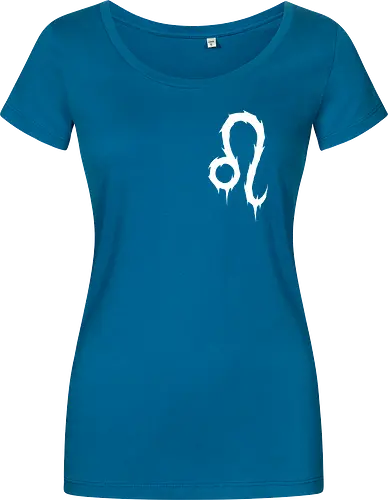 Leo Heavy Metal Symbol - leo, heavy metal leo, july birthday, august birthday, death metal zodiac, metalhead leo, goth zodiac, metal logo, astrology, zodiac sign, leo birthday, leo gift, alternative fashion, dark astrology, horoscope, spiky zodiac - Damen T-Shirt