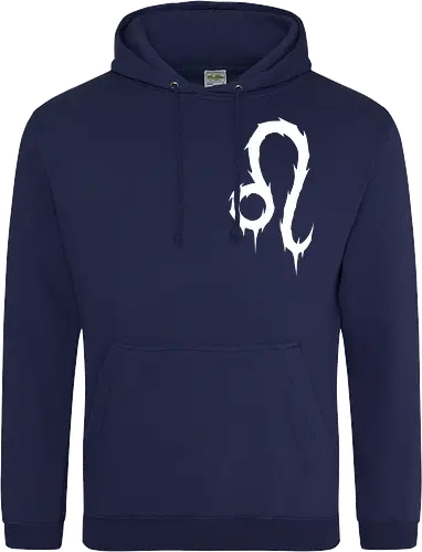 Leo Heavy Metal Symbol - leo, heavy metal leo, july birthday, august birthday, death metal zodiac, metalhead leo, goth zodiac, metal logo, astrology, zodiac sign, leo birthday, leo gift, alternative fashion, dark astrology, horoscope, spiky zodiac - Standard Hoodie