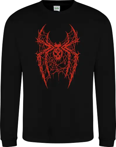 Spider Core - death metal, heavy metal, metalhead, spider, metal logo, dark aesthetic, gothic, cyber sigilism, anti hero, spiderweb, deathcore, streetwear, dark art, grunge, metal band - Sweatshirt