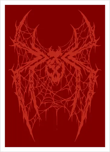 Spider Core - death metal, heavy metal, metalhead, spider, metal logo, dark aesthetic, gothic, cyber sigilism, anti hero, spiderweb, deathcore, streetwear, dark art, grunge, metal band - Kunstdruck