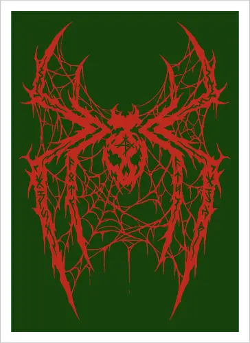 Spider Core - death metal, heavy metal, metalhead, spider, metal logo, dark aesthetic, gothic, cyber sigilism, anti hero, spiderweb, deathcore, streetwear, dark art, grunge, metal band - Kunstdruck