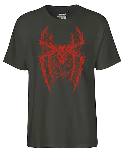 Spider Core - death metal, heavy metal, metalhead, spider, metal logo, dark aesthetic, gothic, cyber sigilism, anti hero, spiderweb, deathcore, streetwear, dark art, grunge, metal band - Fairtrade T-Shirt