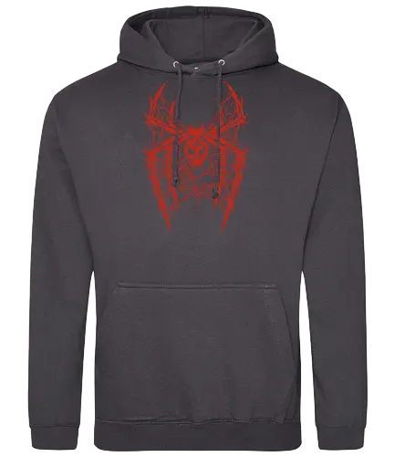 Spider Core - death metal, heavy metal, metalhead, spider, metal logo, dark aesthetic, gothic, cyber sigilism, anti hero, spiderweb, deathcore, streetwear, dark art, grunge, metal band - Standard Hoodie