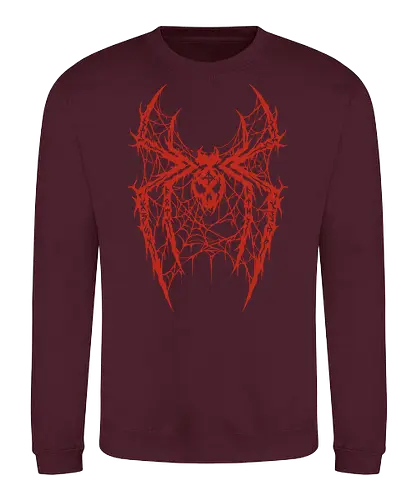 Spider Core - death metal, heavy metal, metalhead, spider, metal logo, dark aesthetic, gothic, cyber sigilism, anti hero, spiderweb, deathcore, streetwear, dark art, grunge, metal band - Sweatshirt